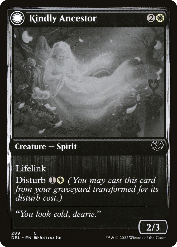 Kindly Ancestor // Ancestor's Embrace (DBL-289) - Innistrad: Double Feature: (Double Faced Transform) - Premium MTG Single from Wizards of the Coast - Just $0.08! Shop now at Game Crave Tournament Store