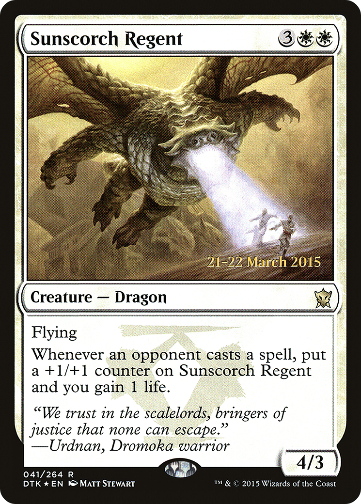 Sunscorch Regent (PDTK-41S) - Dragons of Tarkir Promos Foil - Premium MTG Single from Wizards of the Coast - Just $4.38! Shop now at Game Crave Tournament Store