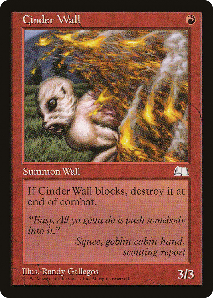 Cinder Wall (WTH-094) - Weatherlight - Premium MTG Single from Wizards of the Coast - Just $0.25! Shop now at Game Crave Tournament Store
