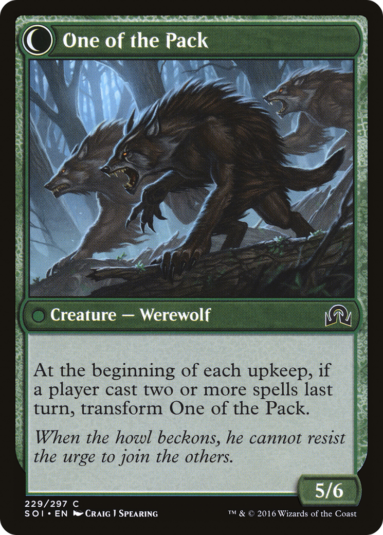 Solitary Hunter // One of the Pack (SOI-229) - Shadows over Innistrad: (Double Faced Transform) - Premium MTG Single from Wizards of the Coast - Just $0.25! Shop now at Game Crave Tournament Store