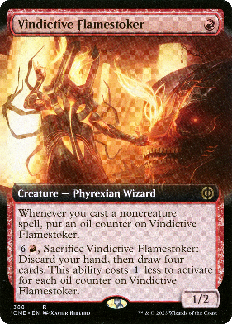 Vindictive Flamestoker (ONE-388) - Phyrexia: All Will Be One: (Extended Art) - Premium MTG Single from Wizards of the Coast - Just $0.08! Shop now at Game Crave Tournament Store