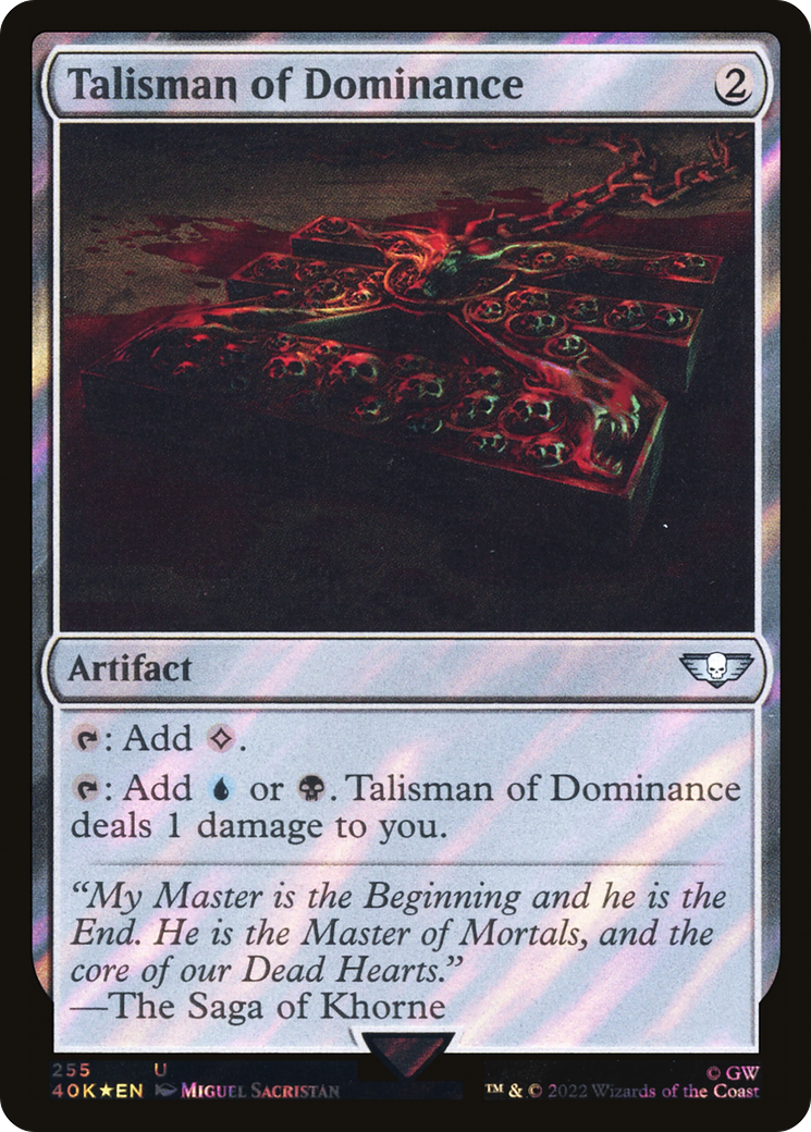 Talisman of Dominance (40K-255★) - Warhammer 40,000 Commander Foil - Premium MTG Single from Wizards of the Coast - Just $1! Shop now at Game Crave Tournament Store