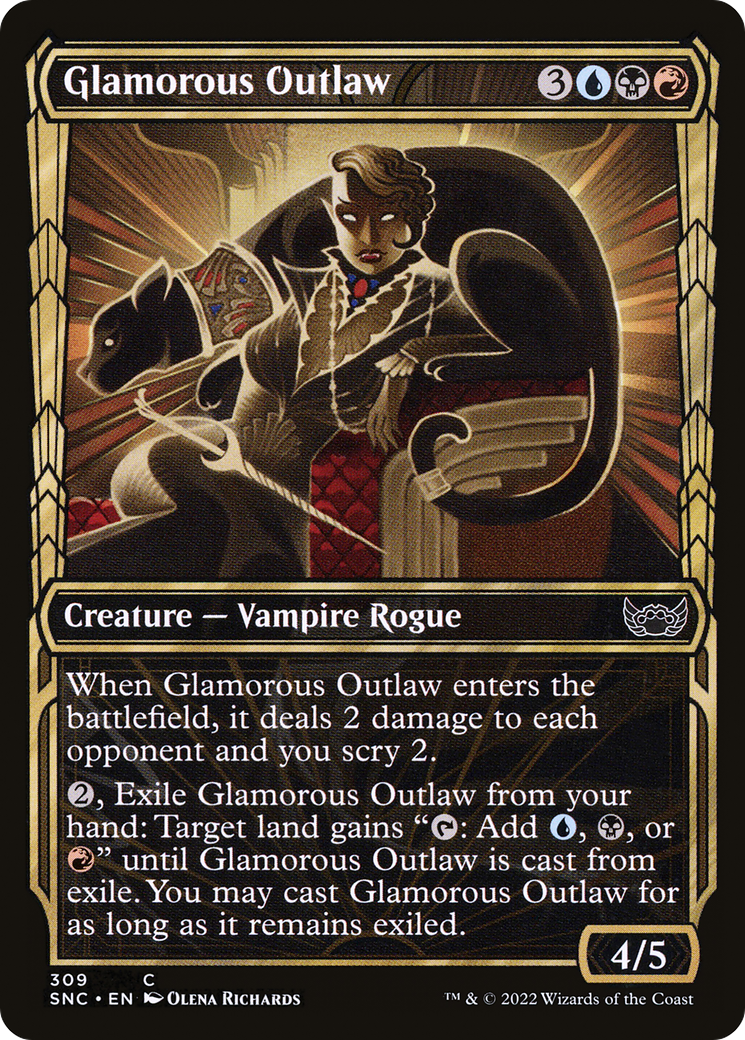 Glamorous Outlaw (SNC-309) - Streets of New Capenna: (Showcase) - Premium MTG Single from Wizards of the Coast - Just $0.08! Shop now at Game Crave Tournament Store