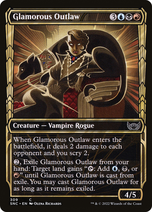 Glamorous Outlaw (SNC-309) - Streets of New Capenna: (Showcase) Foil - Premium MTG Single from Wizards of the Coast - Just $0.08! Shop now at Game Crave Tournament Store