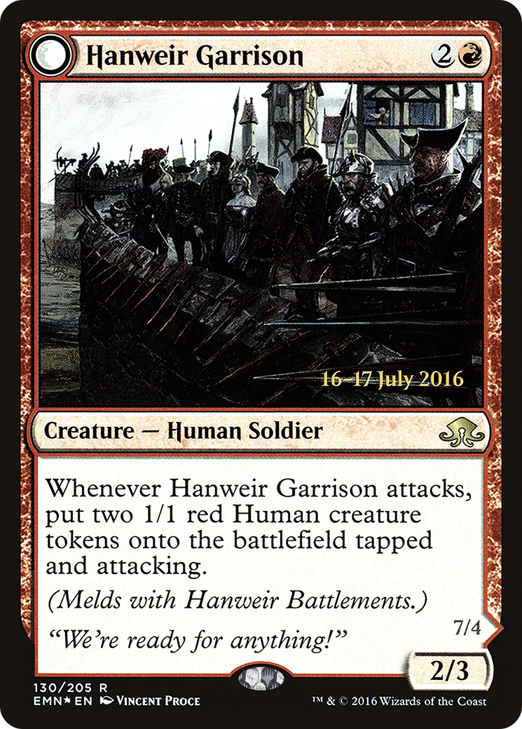 Hanweir Garrison (PEMN-130AS) - Eldritch Moon Promos: (mooneldrazidfc) Foil - Premium MTG Single from Wizards of the Coast - Just $1.43! Shop now at Game Crave Tournament Store