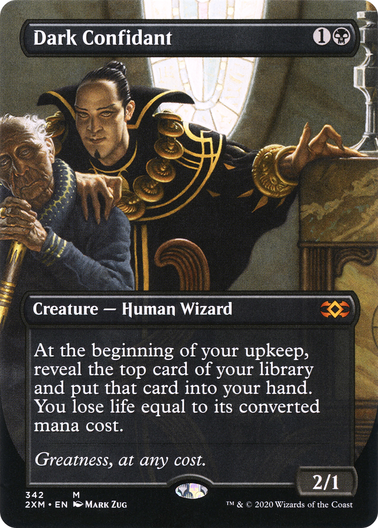 Dark Confidant (2XM-342) - Double Masters (Borderless) - Premium MTG Single from Wizards of the Coast - Just $2.29! Shop now at Game Crave Tournament Store