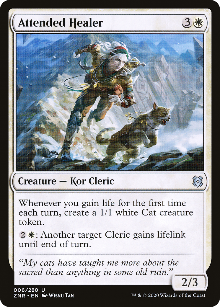 Attended Healer (ZNR-006) - Zendikar Rising - Premium MTG Single from Wizards of the Coast - Just $0.25! Shop now at Game Crave Tournament Store