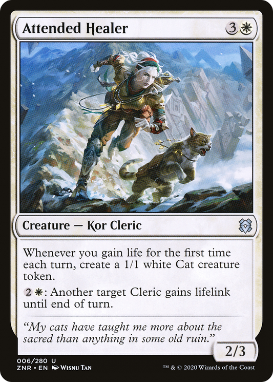 Attended Healer (ZNR-006) - Zendikar Rising Foil - Premium MTG Single from Wizards of the Coast - Just $0.25! Shop now at Game Crave Tournament Store