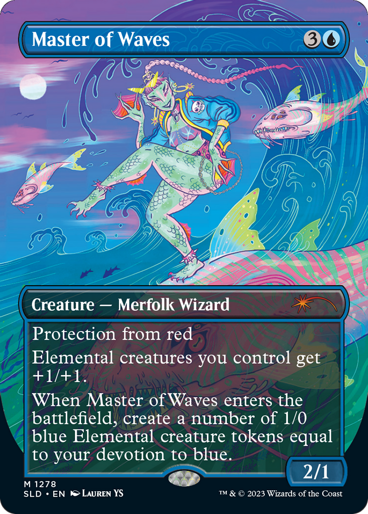 Master of Waves (SLD-1278) - Secret Lair Drop (Borderless) Foil - Premium MTG Single from Wizards of the Coast - Just $1.11! Shop now at Game Crave Tournament Store