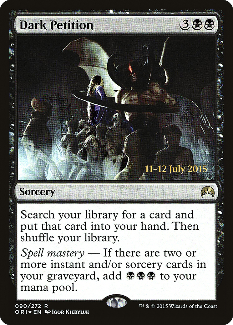 Dark Petition (PORI-90S) - Magic Origins Promos Foil - Premium MTG Single from Wizards of the Coast - Just $1.27! Shop now at Game Crave Tournament Store