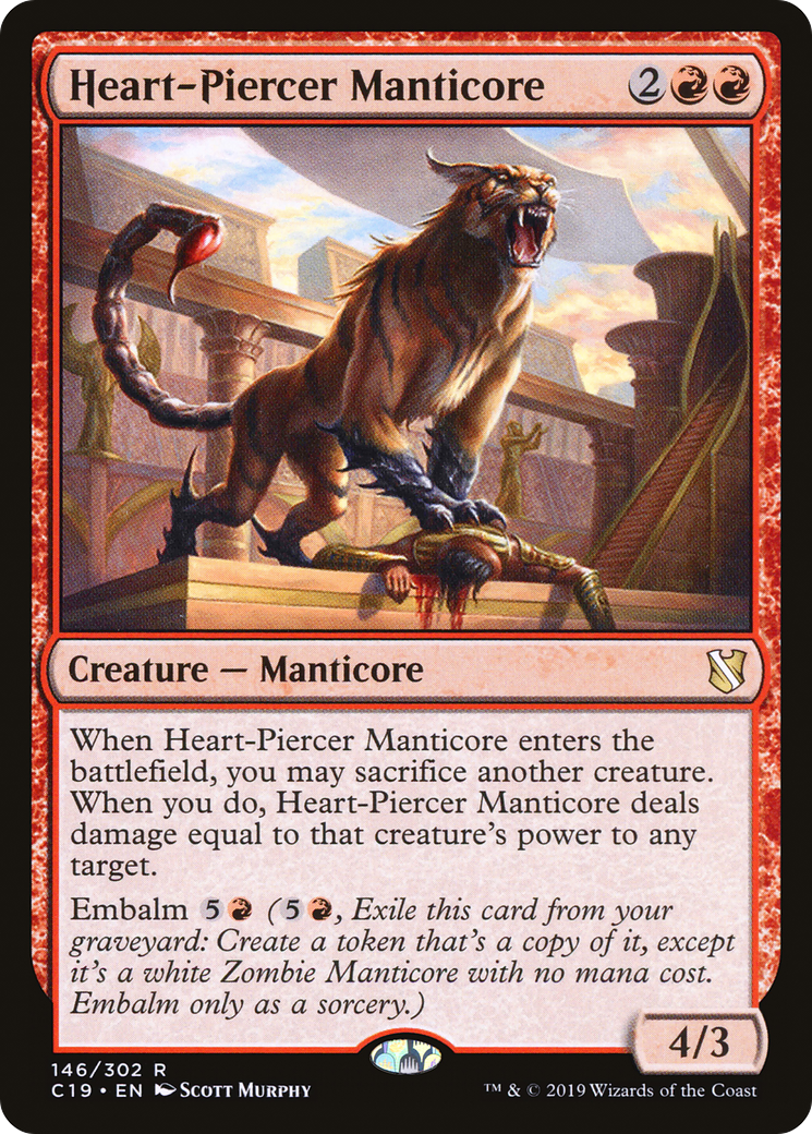 Heart-Piercer Manticore (C19-146) - Commander 2019 - Premium MTG Single from Wizards of the Coast - Just $0.08! Shop now at Game Crave Tournament Store