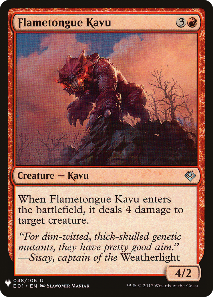 Flametongue Kavu (MB1-932) - Mystery Booster - Premium MTG Single from Wizards of the Coast - Just $0.08! Shop now at Game Crave Tournament Store
