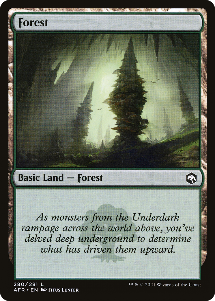 Forest (AFR-280) - Adventures in the Forgotten Realms Foil - Premium MTG Single from Wizards of the Coast - Just $0.25! Shop now at Game Crave Tournament Store