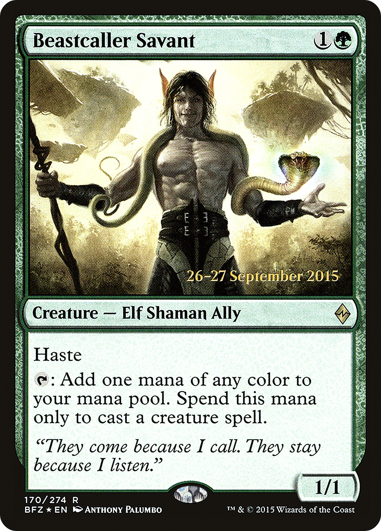 Beastcaller Savant (PBFZ-170S) - Battle for Zendikar Promos Foil - Premium MTG Single from Wizards of the Coast - Just $1.31! Shop now at Game Crave Tournament Store