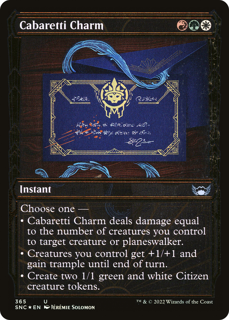 Cabaretti Charm (SNC-365) - Streets of New Capenna: (Showcase) Foil - Premium MTG Single from Wizards of the Coast - Just $0.32! Shop now at Game Crave Tournament Store