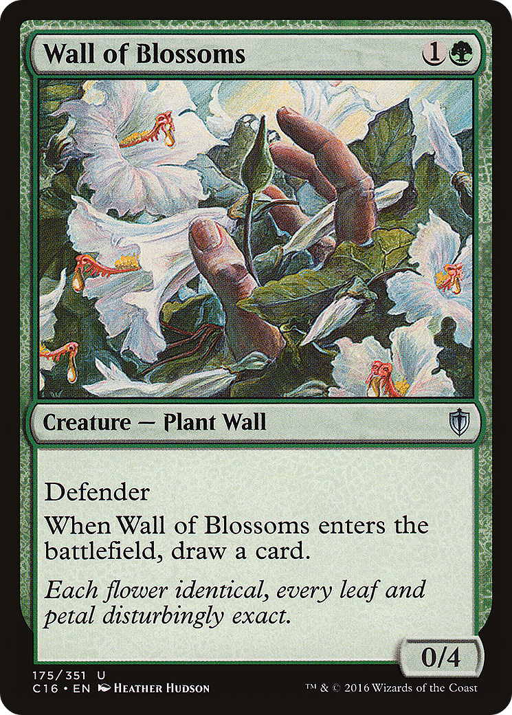 Wall of Blossoms (C16-175) - Commander 2016 - Premium MTG Single from Wizards of the Coast - Just $0.27! Shop now at Game Crave Tournament Store