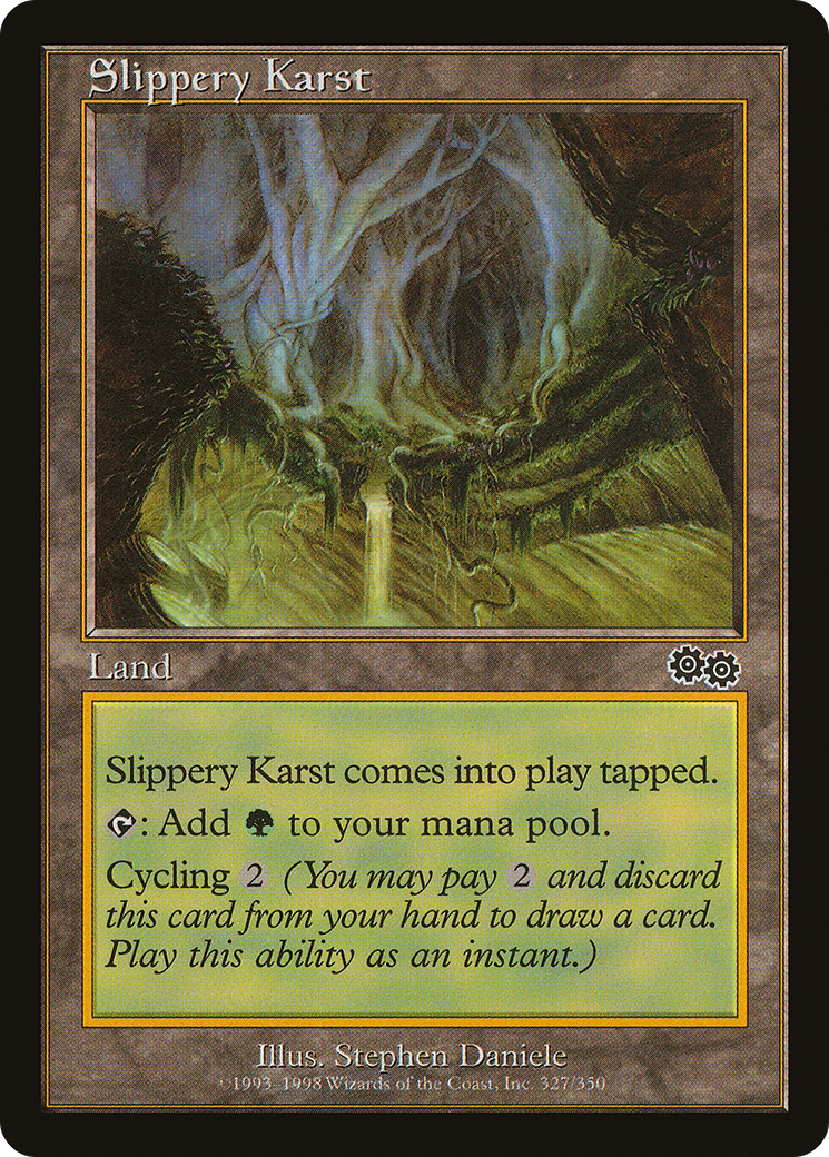 Slippery Karst (USG-327) - Urza's Saga - Premium MTG Single from Wizards of the Coast - Just $0.26! Shop now at Game Crave Tournament Store