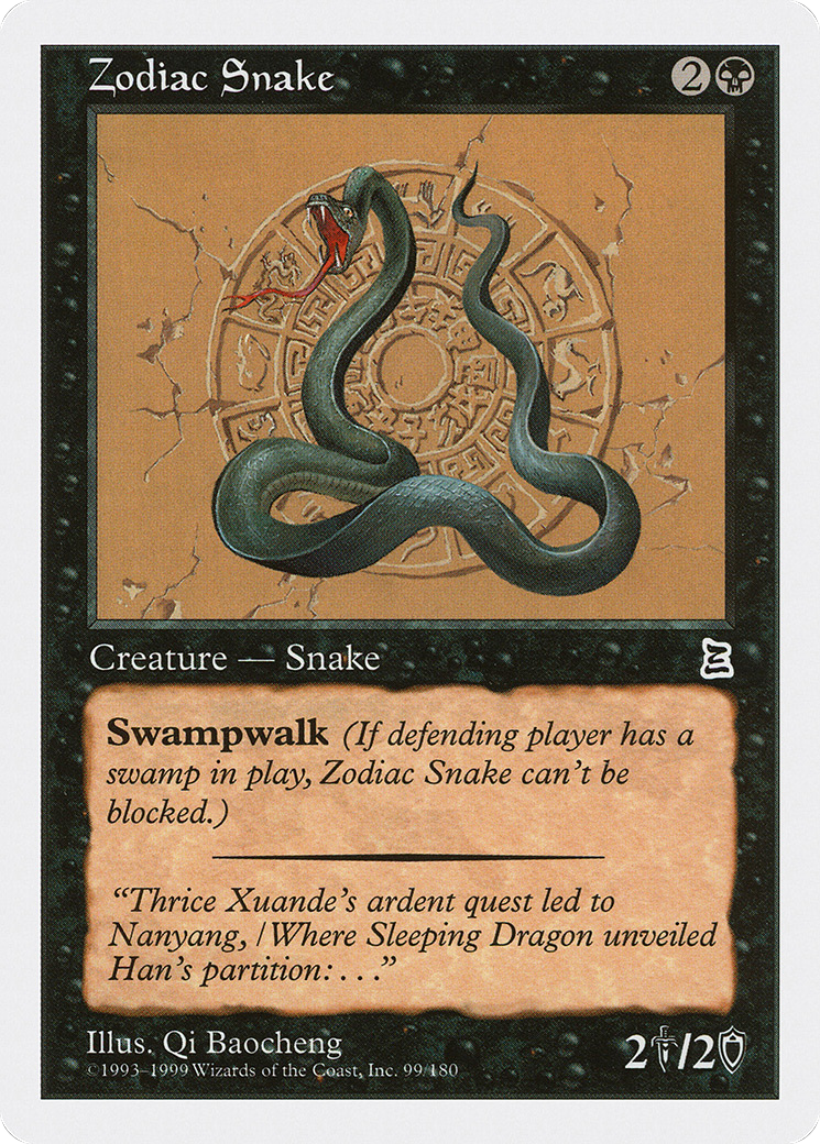 Zodiac Snake (PTK-099) - Portal Three Kingdoms - Premium MTG Single from Wizards of the Coast - Just $1.51! Shop now at Game Crave Tournament Store