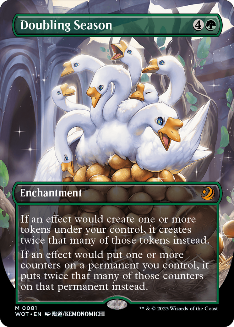Doubling Season (WOT-081) - Wilds of Eldraine: Enchanting Tales (Borderless) Foil - Premium MTG Single from Wizards of the Coast - Just $14.66! Shop now at Game Crave Tournament Store