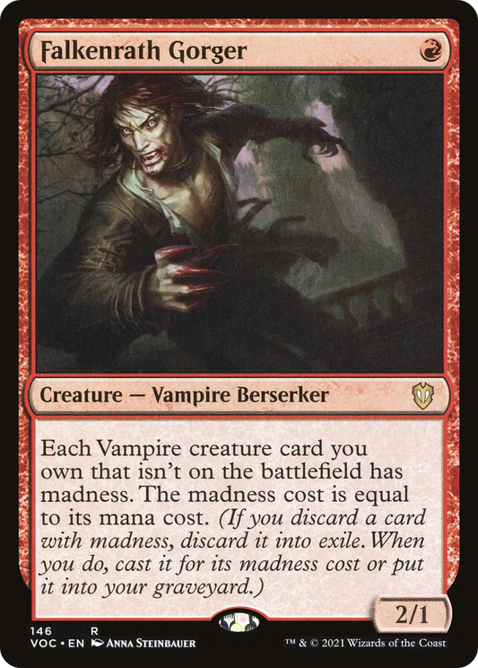 Falkenrath Gorger (VOC-146) - Crimson Vow Commander - Premium MTG Single from Wizards of the Coast - Just $0.08! Shop now at Game Crave Tournament Store