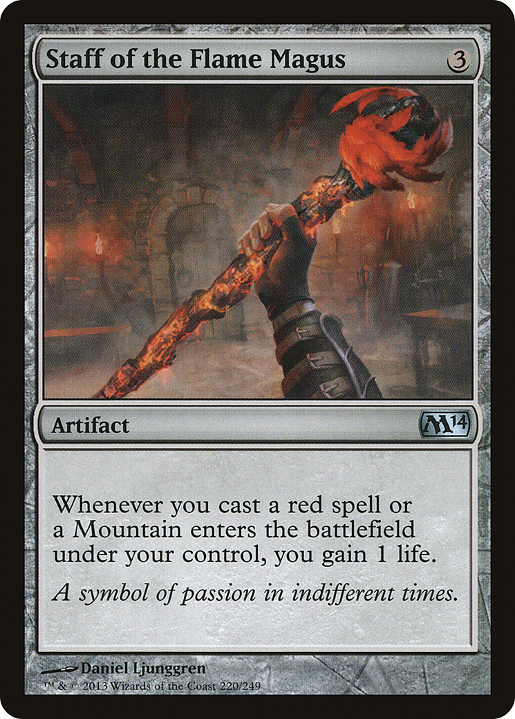 Staff of the Flame Magus (M14-220) - Magic 2014 - Premium MTG Single from Wizards of the Coast - Just $0.08! Shop now at Game Crave Tournament Store