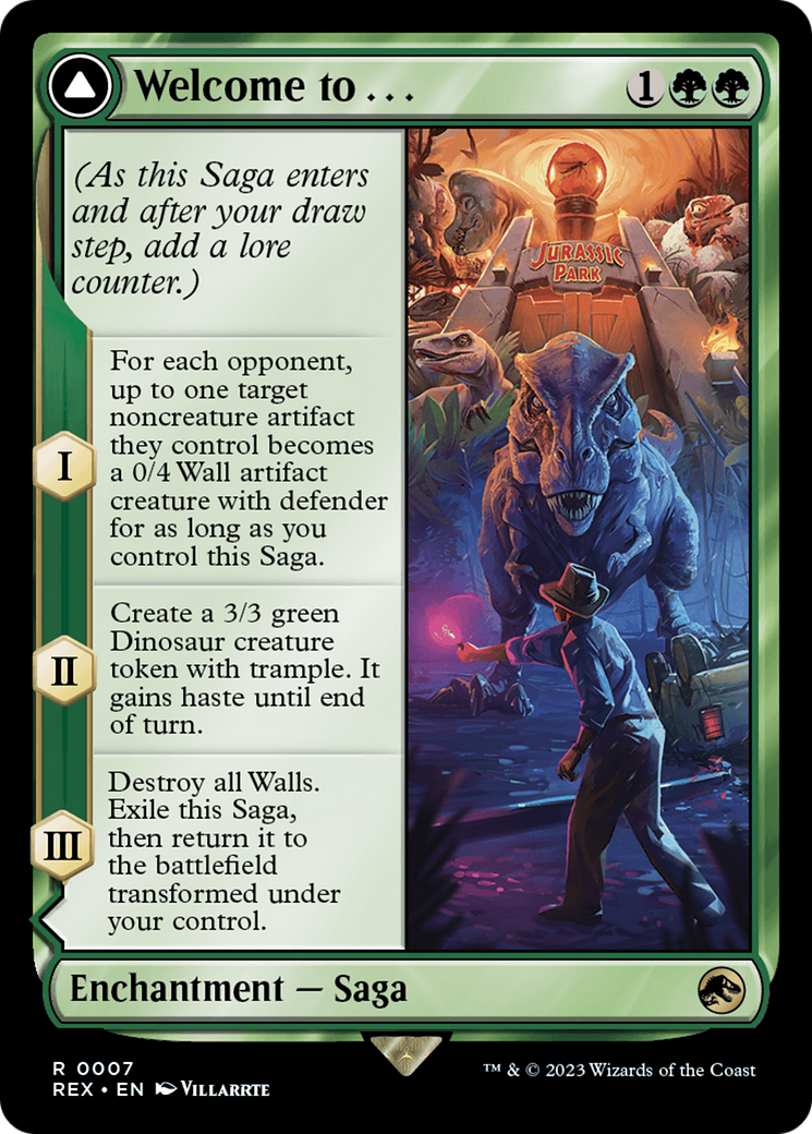 Welcome to . . . // Jurassic Park (REX-007) - Jurassic World Collection (Borderless) Foil - Premium MTG Single from Wizards of the Coast - Just $5.26! Shop now at Game Crave Tournament Store