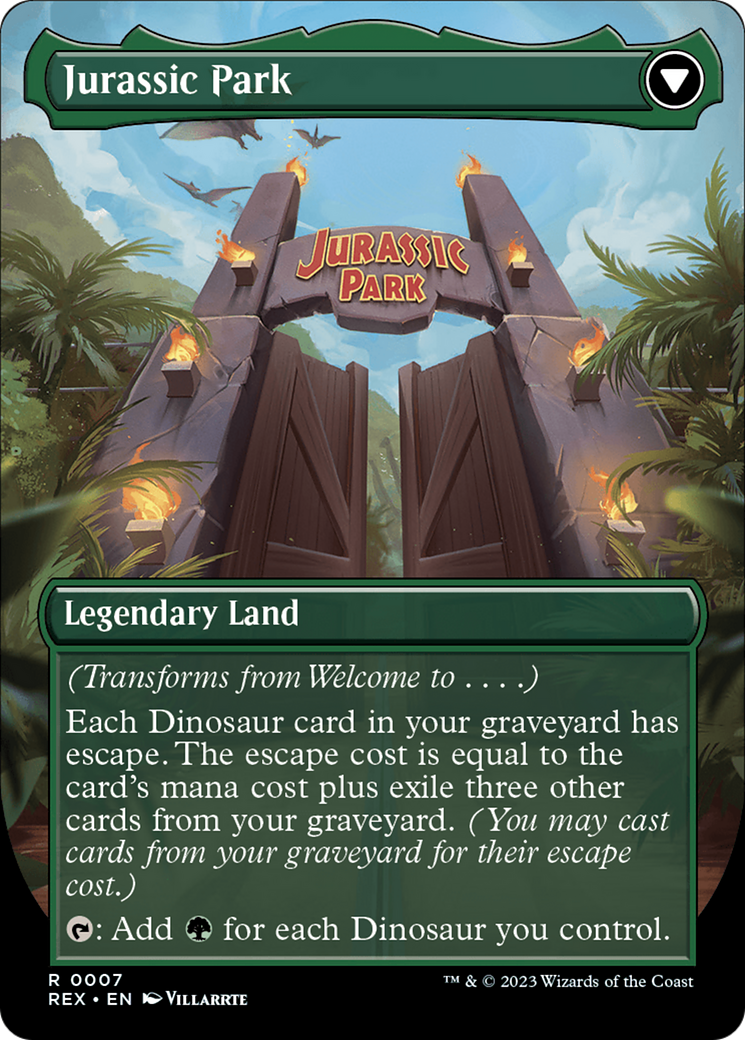 Welcome to . . . // Jurassic Park (REX-007) - Jurassic World Collection (Borderless) - Premium MTG Single from Wizards of the Coast - Just $4.51! Shop now at Game Crave Tournament Store