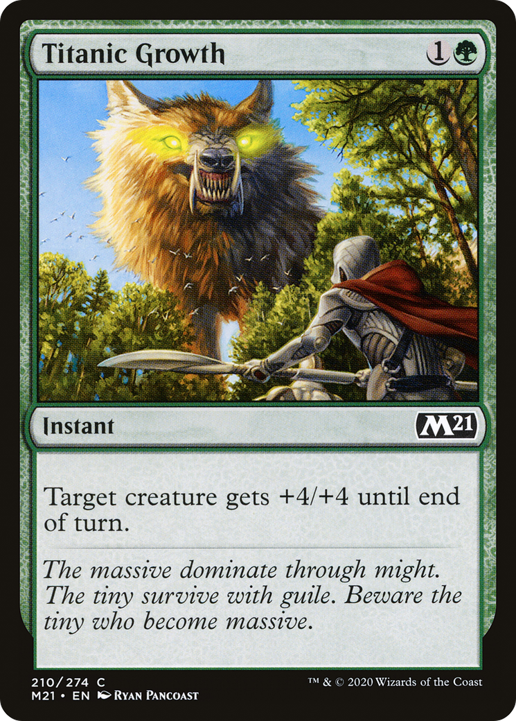 Titanic Growth (M21-210) - Core Set 2021 - Premium MTG Single from Wizards of the Coast - Just $0.08! Shop now at Game Crave Tournament Store