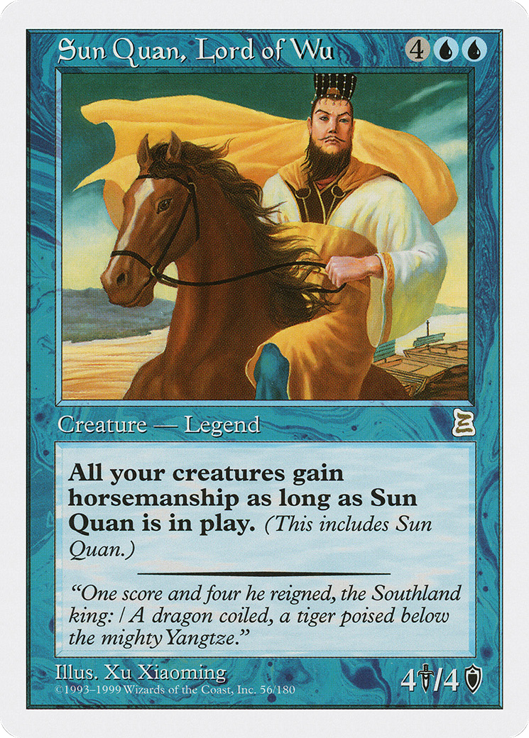 Sun Quan, Lord of Wu (PTK-056) - Portal Three Kingdoms - Premium MTG Single from Wizards of the Coast - Just $17.45! Shop now at Game Crave Tournament Store