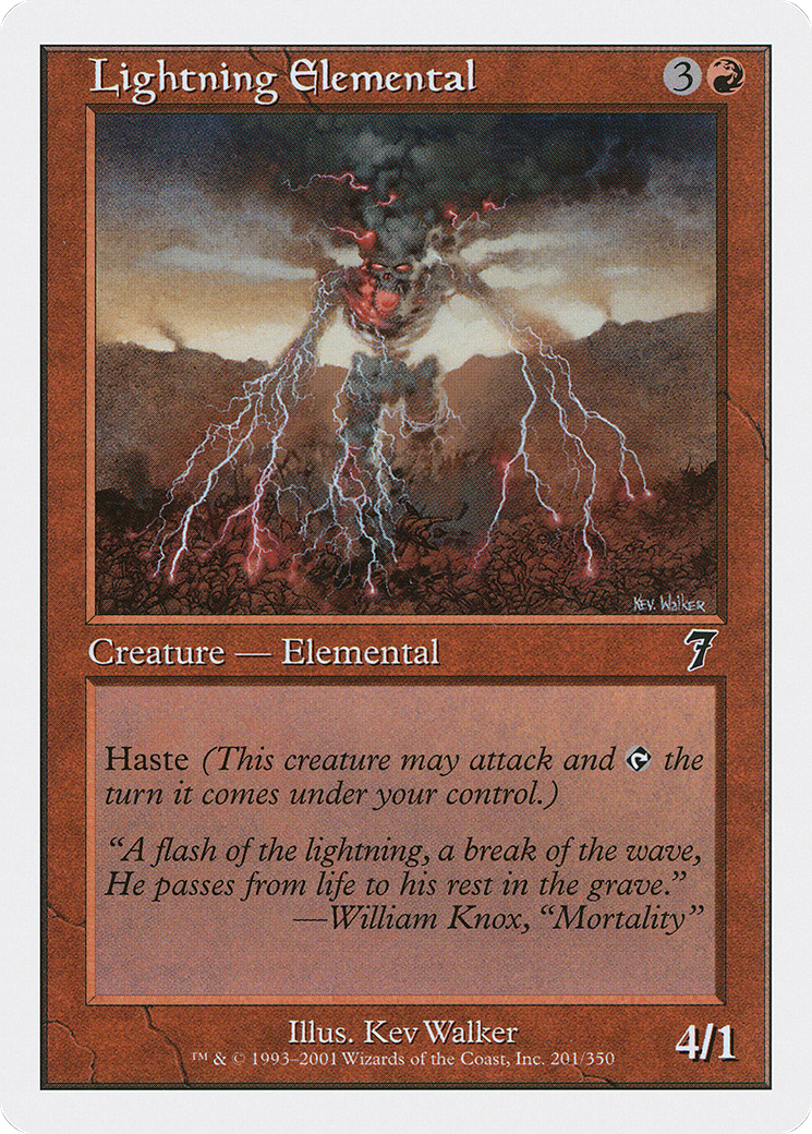 Lightning Elemental (7ED-201) - Seventh Edition - Premium MTG Single from Wizards of the Coast - Just $0.08! Shop now at Game Crave Tournament Store
