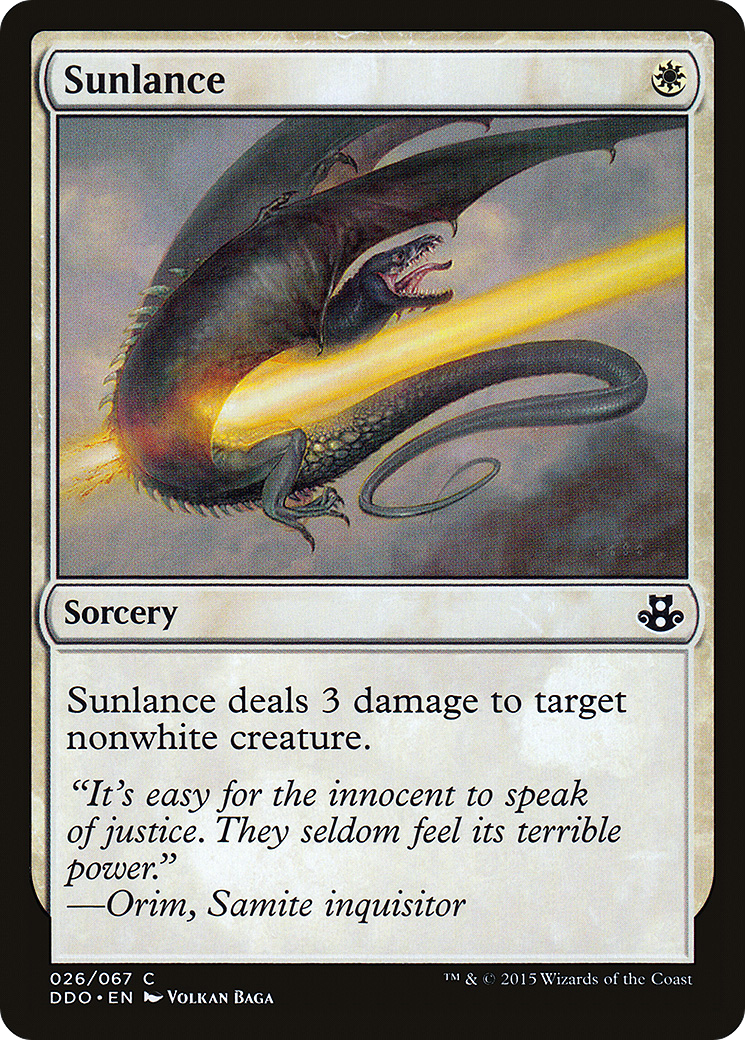 Sunlance (DDO-026) - Duel Decks: Elspeth vs. Kiora - Premium MTG Single from Wizards of the Coast - Just $0.08! Shop now at Game Crave Tournament Store