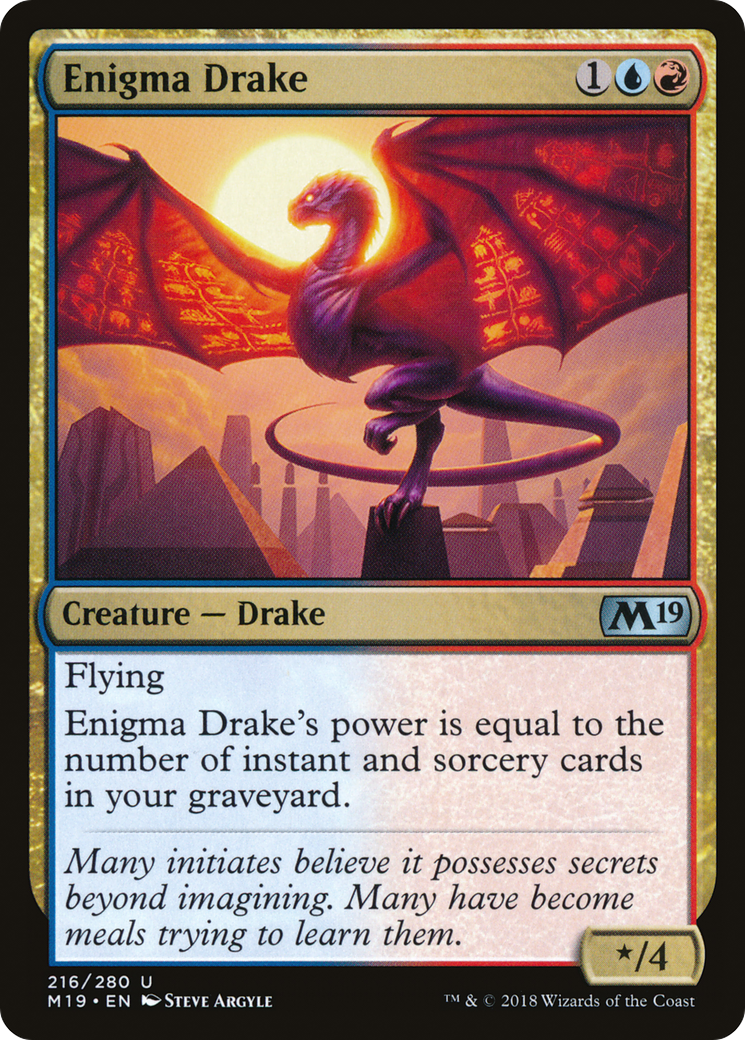 Enigma Drake (M19-216) - Core Set 2019 Foil - Premium MTG Single from Wizards of the Coast - Just $0.08! Shop now at Game Crave Tournament Store