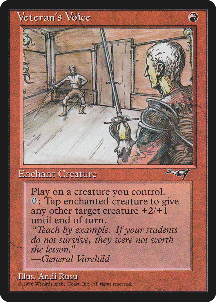 Veteran's Voice (ALL-84B) - Alliances - Premium MTG Single from Wizards of the Coast - Just $0.08! Shop now at Game Crave Tournament Store