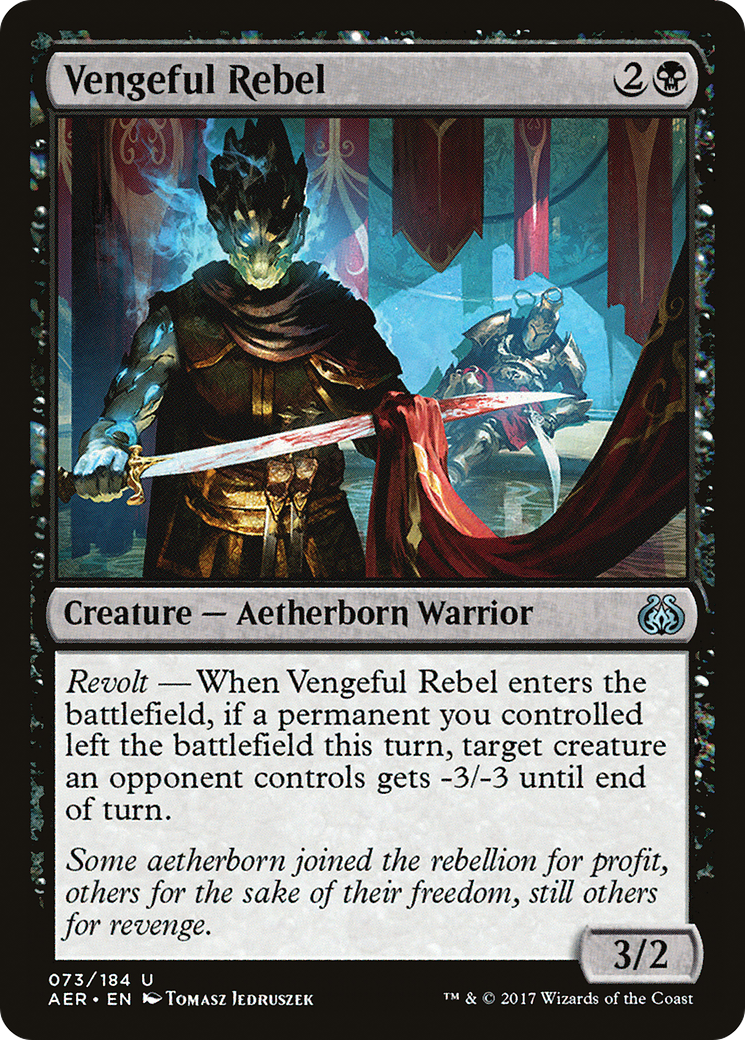 Vengeful Rebel (AER-073) - Aether Revolt - Premium MTG Single from Wizards of the Coast - Just $0.08! Shop now at Game Crave Tournament Store