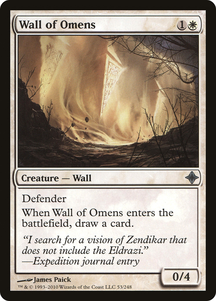 Wall of Omens (ROE-053) - Rise of the Eldrazi Foil - Premium MTG Single from Wizards of the Coast - Just $0.43! Shop now at Game Crave Tournament Store