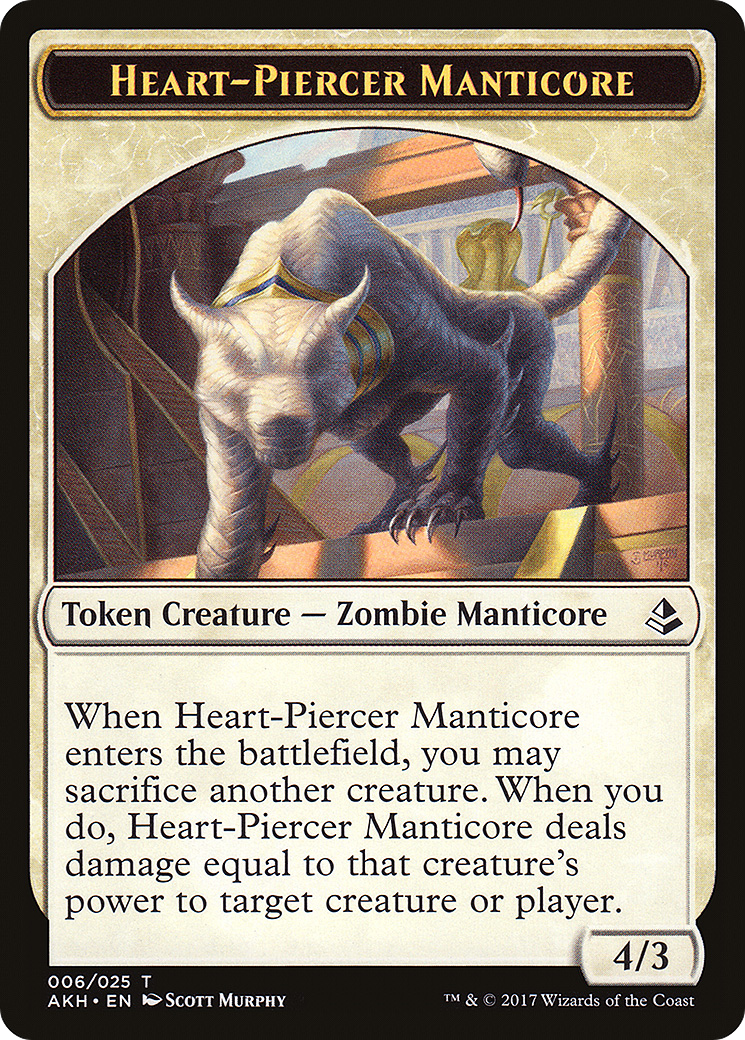 Heart-Piercer Manticore (TAKH-006) - Amonkhet Tokens - Premium MTG Single from Wizards of the Coast - Just $0.08! Shop now at Game Crave Tournament Store