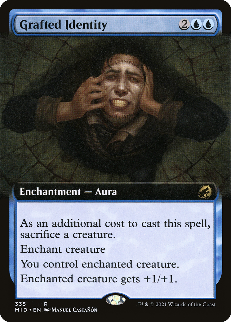 Grafted Identity (MID-335) - Innistrad: Midnight Hunt: (Extended Art) - Premium MTG Single from Wizards of the Coast - Just $0.25! Shop now at Game Crave Tournament Store