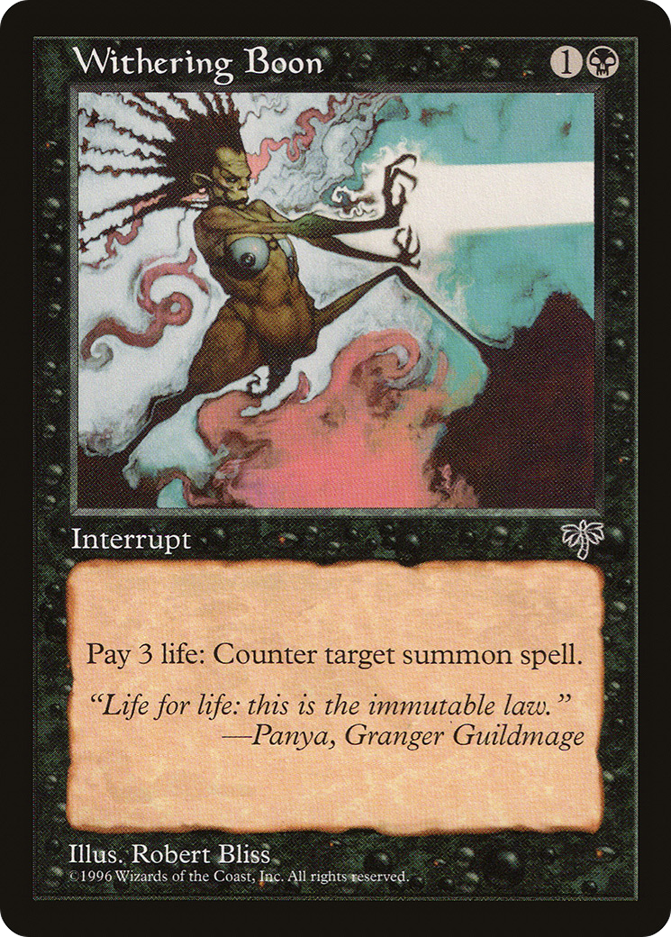 Withering Boon (MIR-152) - Mirage - Premium MTG Single from Wizards of the Coast - Just $5.57! Shop now at Game Crave Tournament Store
