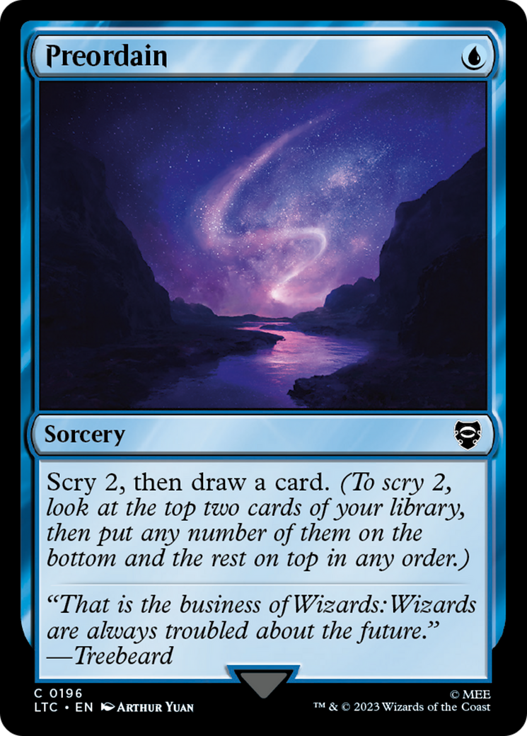 Preordain (LTC-196) - Tales of Middle-earth Commander - Premium MTG Single from Wizards of the Coast - Just $0.20! Shop now at Game Crave Tournament Store