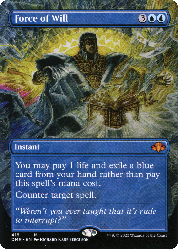 Force of Will (DMR-418) - Dominaria Remastered (Borderless) Foil - Premium MTG Single from Wizards of the Coast - Just $21.93! Shop now at Game Crave Tournament Store