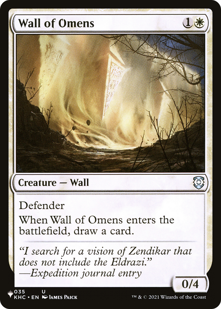 Wall of Omens (PLIST-1339) - The List - Premium MTG Single from Wizards of the Coast - Just $0.08! Shop now at Game Crave Tournament Store