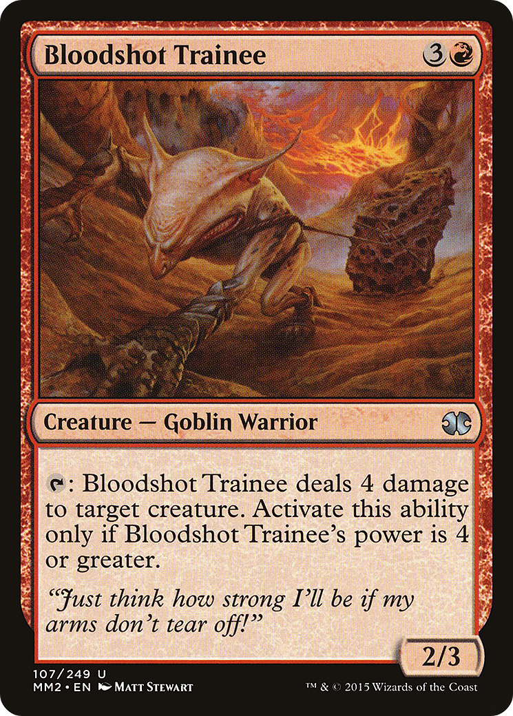 Bloodshot Trainee (MM2-107) - Modern Masters 2015 - Premium MTG Single from Wizards of the Coast - Just $0.25! Shop now at Game Crave Tournament Store