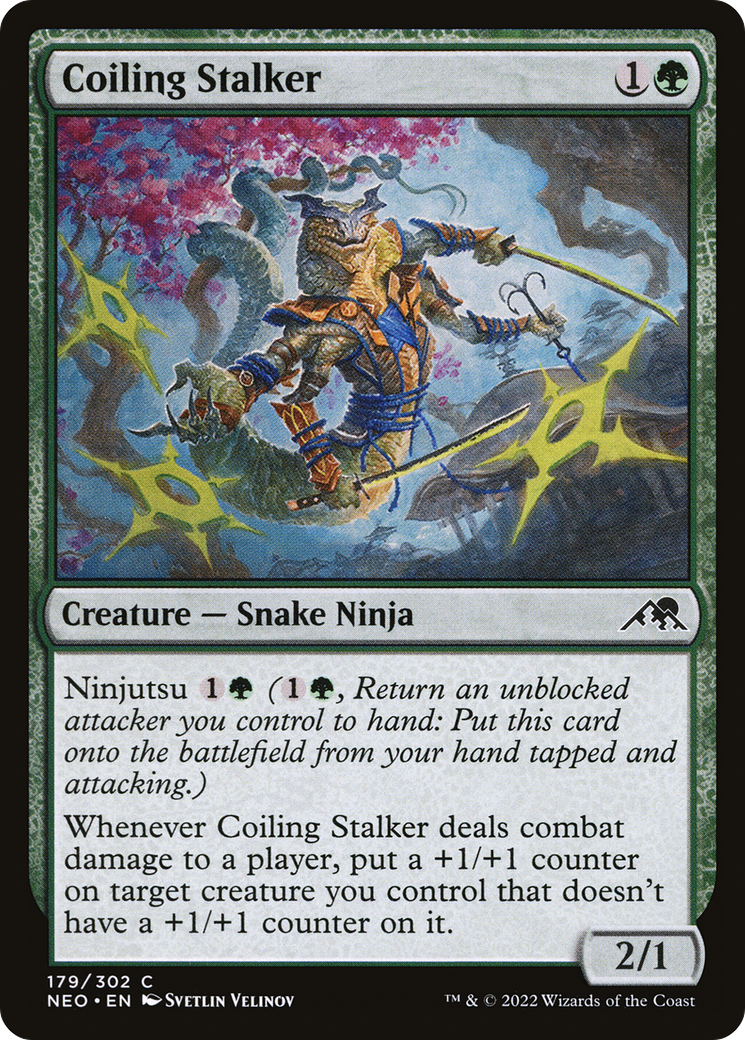 Coiling Stalker (NEO-179) - Kamigawa: Neon Dynasty Foil - Premium MTG Single from Wizards of the Coast - Just $0.08! Shop now at Game Crave Tournament Store