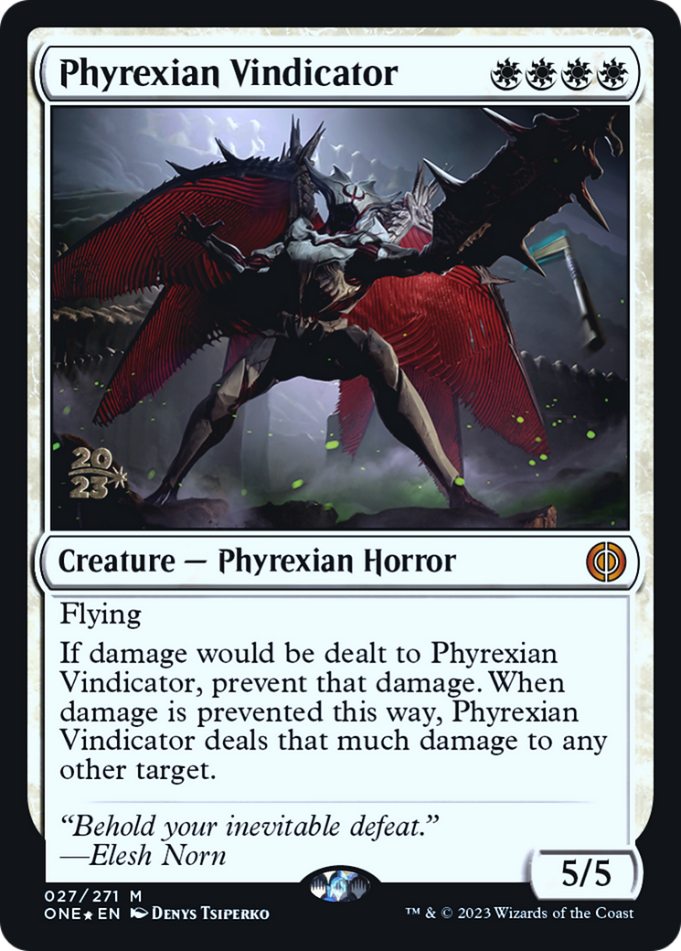 Phyrexian Vindicator (PONE-27S) - Phyrexia: All Will Be One Promos Foil - Premium MTG Single from Wizards of the Coast - Just $0.86! Shop now at Game Crave Tournament Store