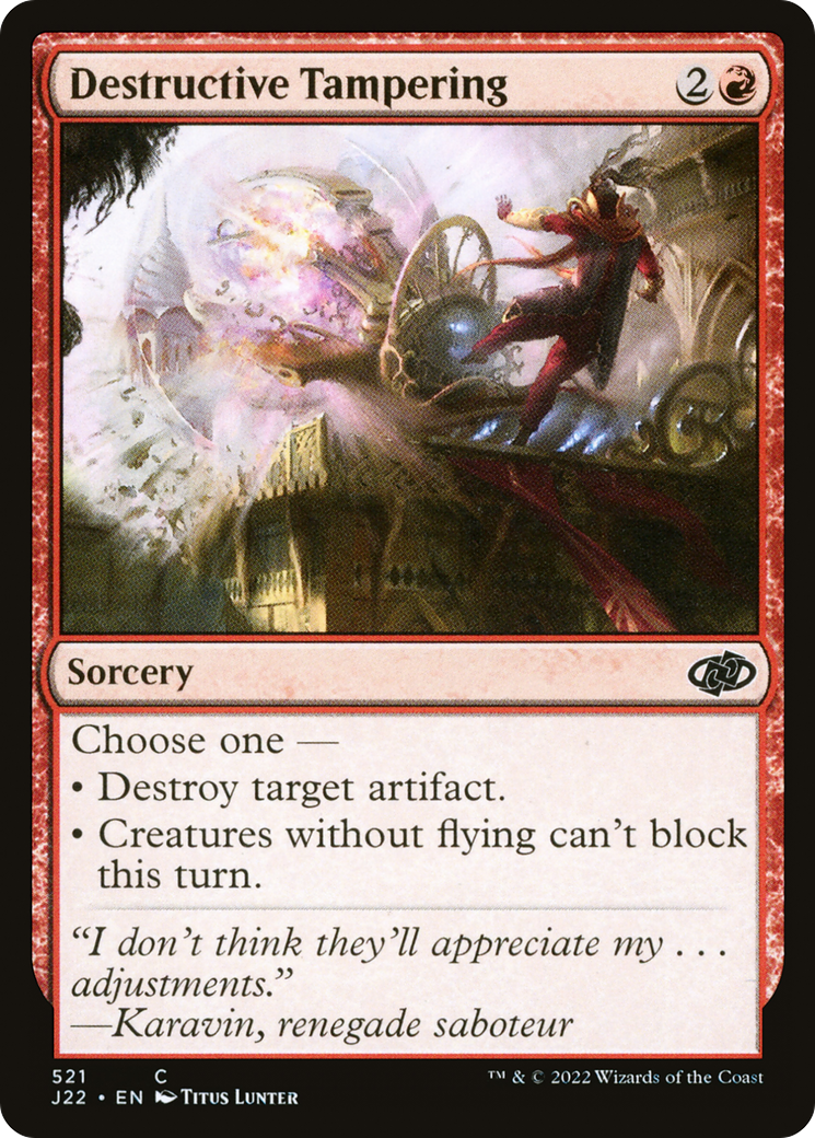 Destructive Tampering (J22-521) - Jumpstart 2022 - Premium MTG Single from Wizards of the Coast - Just $0.08! Shop now at Game Crave Tournament Store