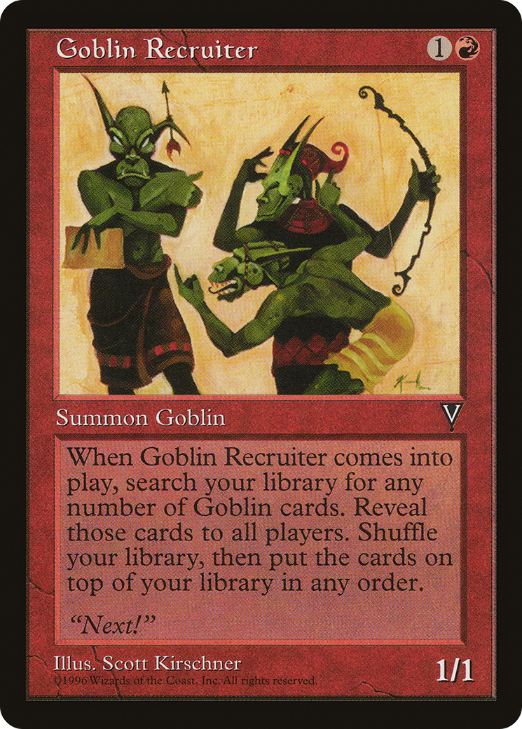Goblin Recruiter (VIS-080) - Visions - Premium MTG Single from Wizards of the Coast - Just $3.20! Shop now at Game Crave Tournament Store
