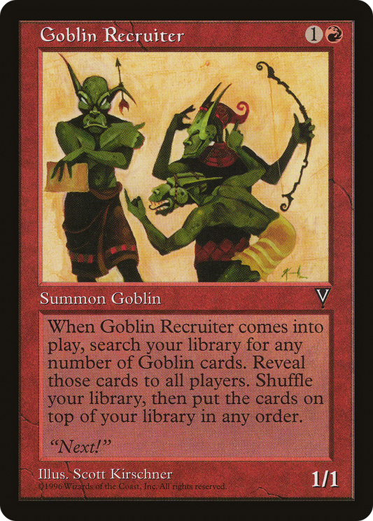 Goblin Recruiter (VIS-080) - Visions - Premium MTG Single from Wizards of the Coast - Just $3.20! Shop now at Game Crave Tournament Store