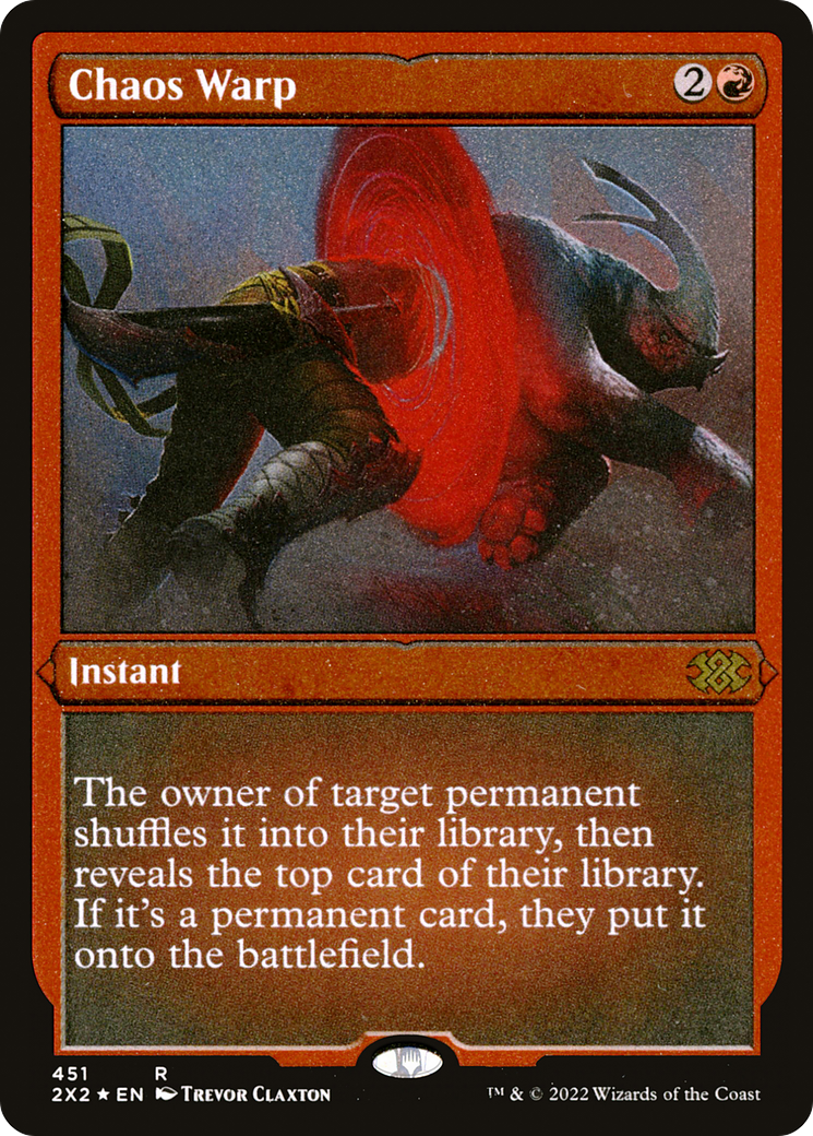 Chaos Warp (2X2-451) - Double Masters 2022 Etched Foil - Premium MTG Single from Wizards of the Coast - Just $1.19! Shop now at Game Crave Tournament Store