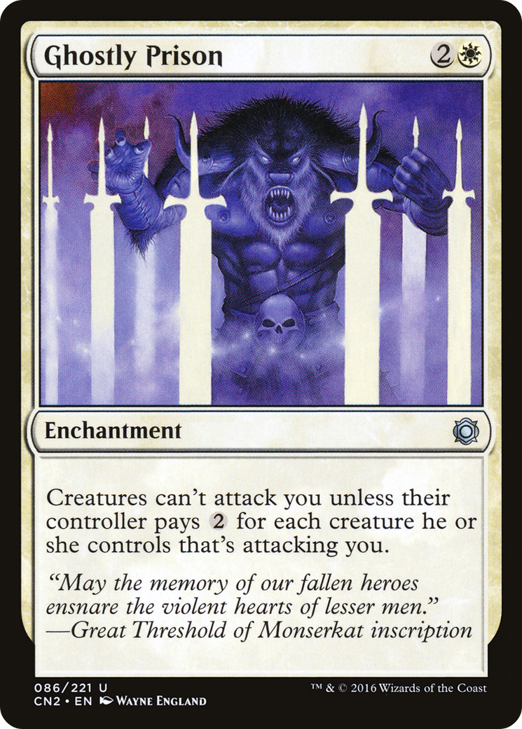 Ghostly Prison (CN2-086) - Conspiracy: Take the Crown - Premium MTG Single from Wizards of the Coast - Just $3.25! Shop now at Game Crave Tournament Store