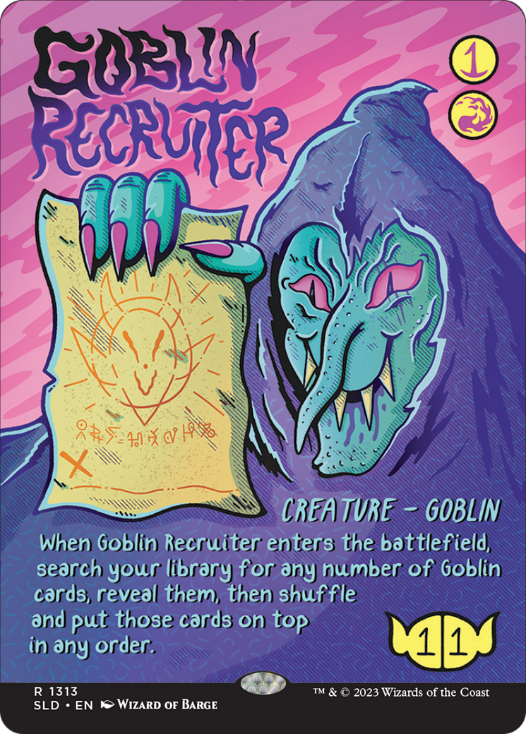 Goblin Recruiter (SLD-1313) - Secret Lair Drop (Borderless) - Premium MTG Single from Wizards of the Coast - Just $4.90! Shop now at Game Crave Tournament Store